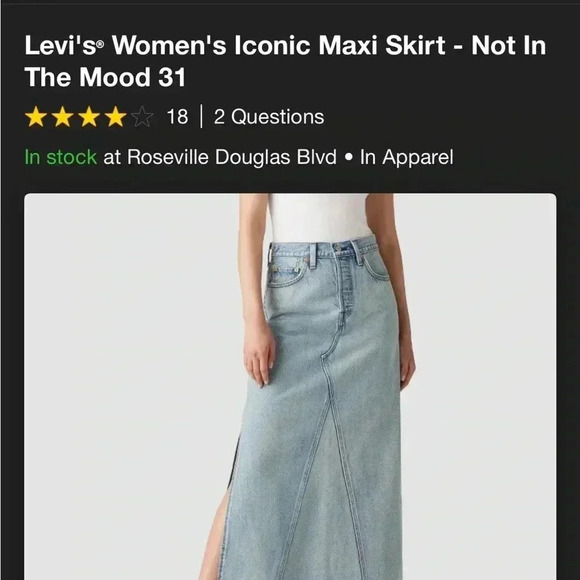 Levi's® Women's Iconic Maxi Skirt - Not In The Mood 31 - Picture 5 of 5